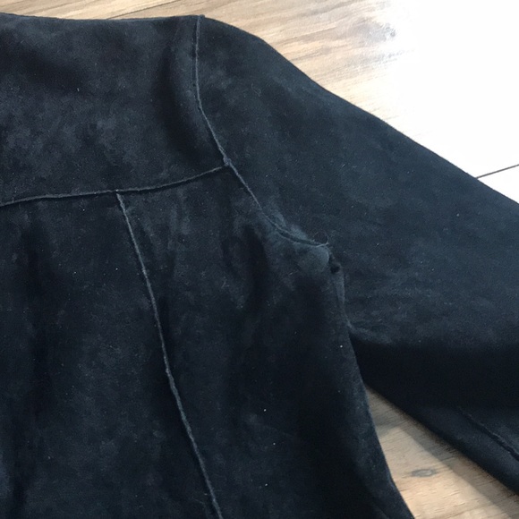 GABO black faux suede jacket size large - Picture 12 of 13